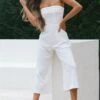 Chosen Strapless Wide Leg Jumpsuit White