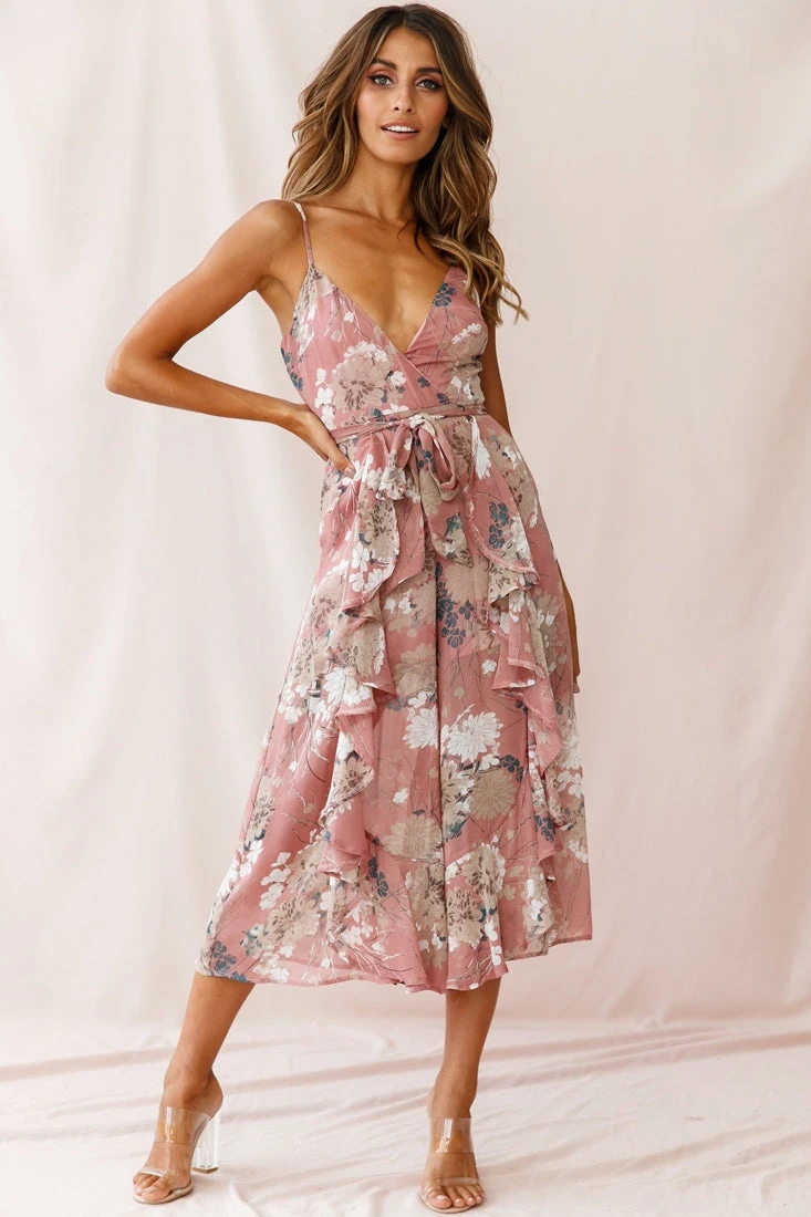 Constance Thin Strap Midi Jumpsuit Rose - Image 2