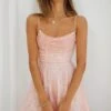Marbella Sequin Embellished Scoop Neck Mini Dress Pink