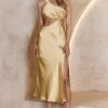 Cameron Twist Feature Midi Dress Yellow