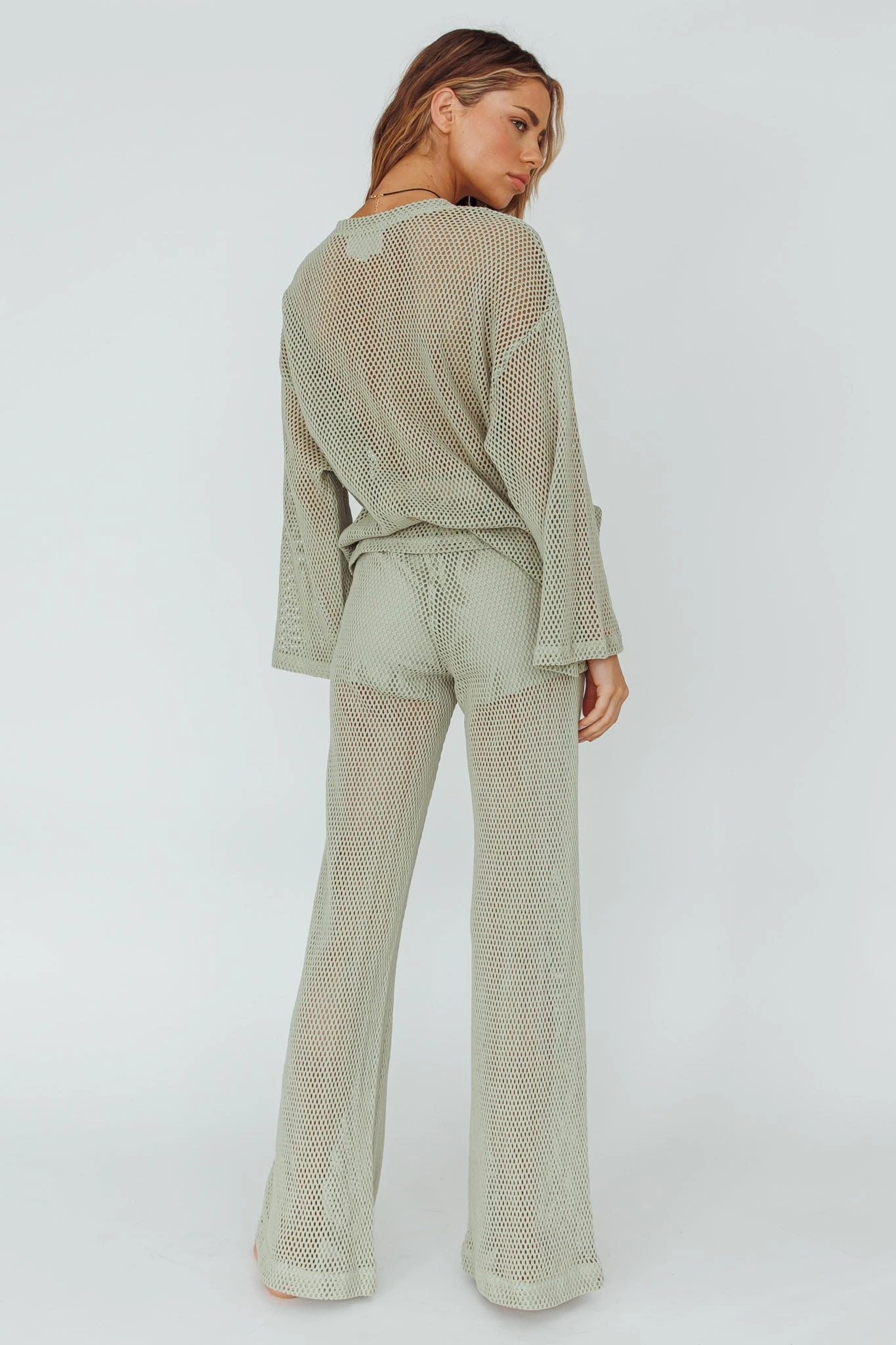 Mahina Long Net Pants Sage - Image 2