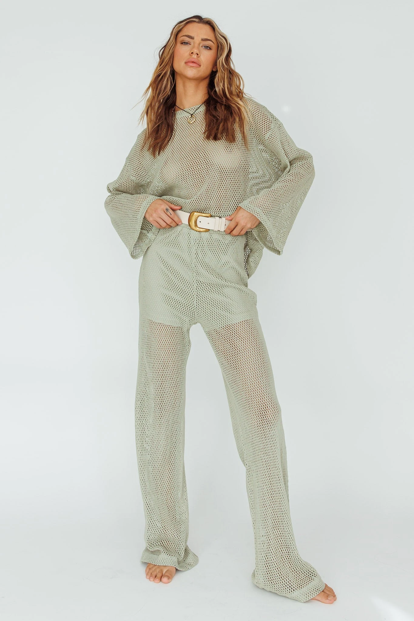 Mahina Long Net Pants Sage - Image 5