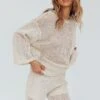 Mahina Long Sleeve Net Top Sand