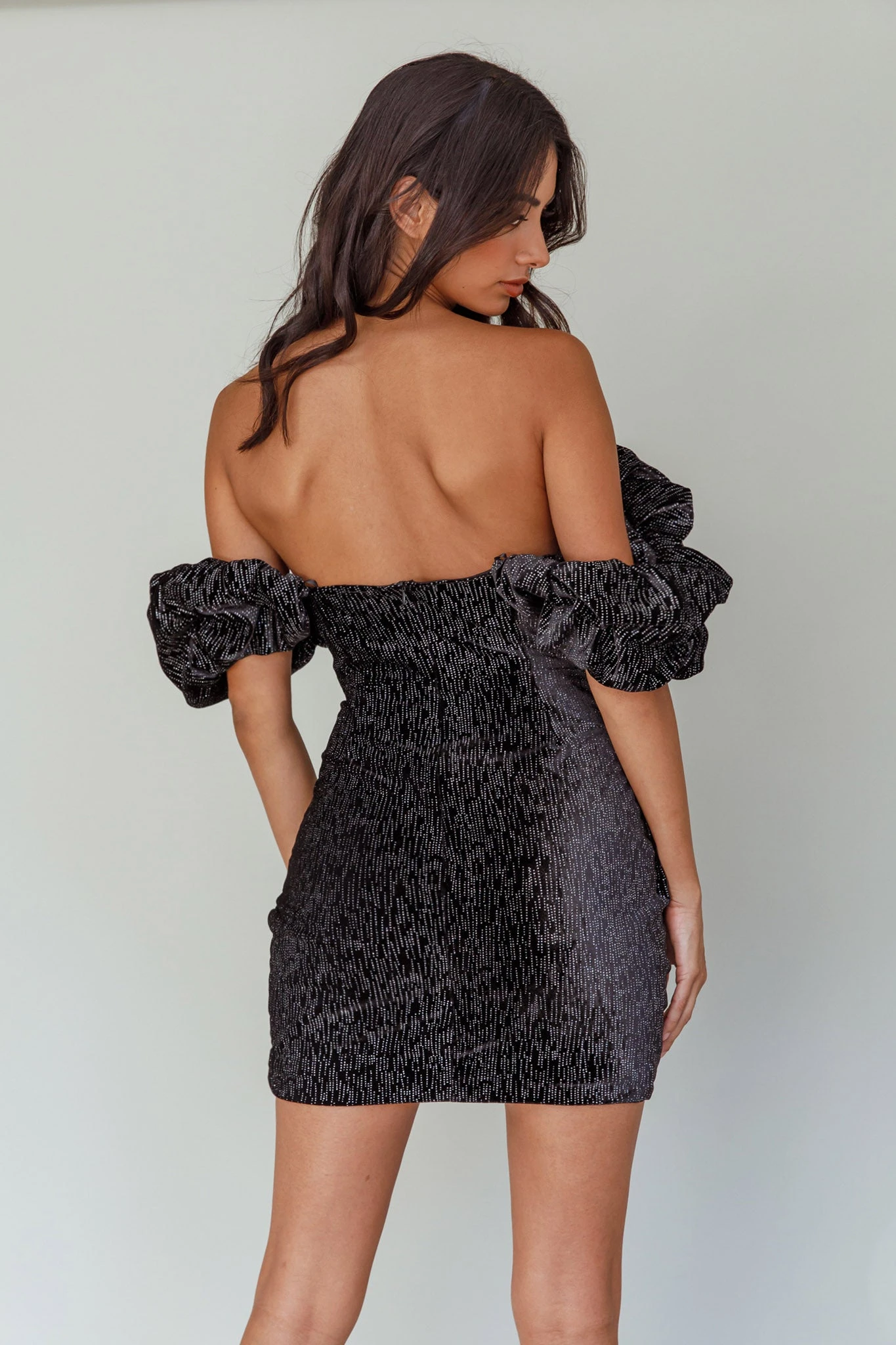 So Famous Off-Shoulder Mini Dress Black - Image 2