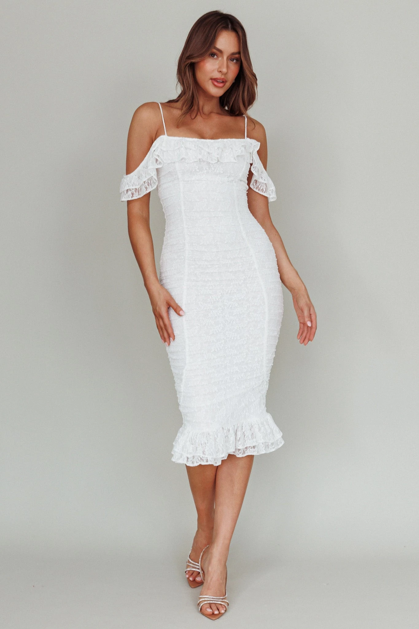 Wish Come True Lace Midi Dress White - Image 3