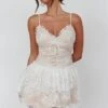 Cielo Lace Peplum Mini Dress White