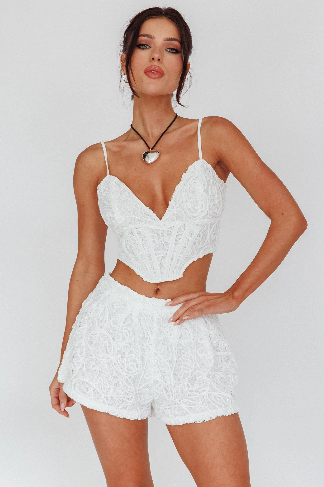 Staycation Lace Shorts White - Image 5