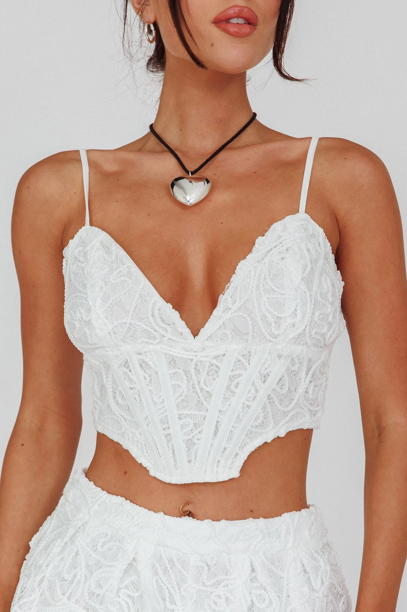 Staycation Lace Bustier Top White - Image 4