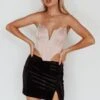 Up All Night Diamante Crop Top Blush