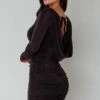 Wednesday Cowl Back Mini Dress Black