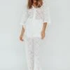 Abraya Lace Overlay Pants White