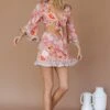 Island Girl Frill Hem Mini Skirt Floral Pink
