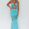 Florida Lace Insert Cut-Out Maxi Dress Blue
