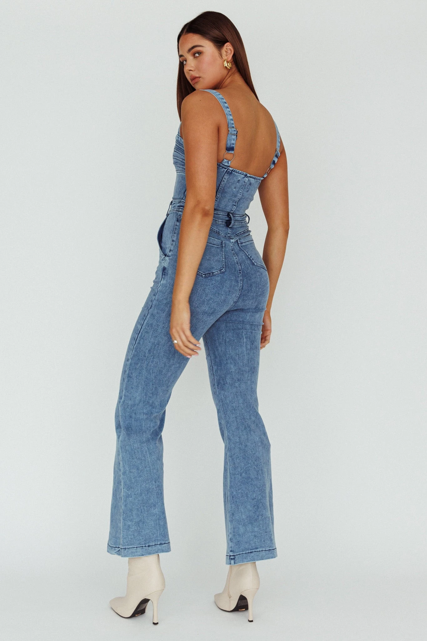 Emilio Flared Jumpsuit Denim - Image 2