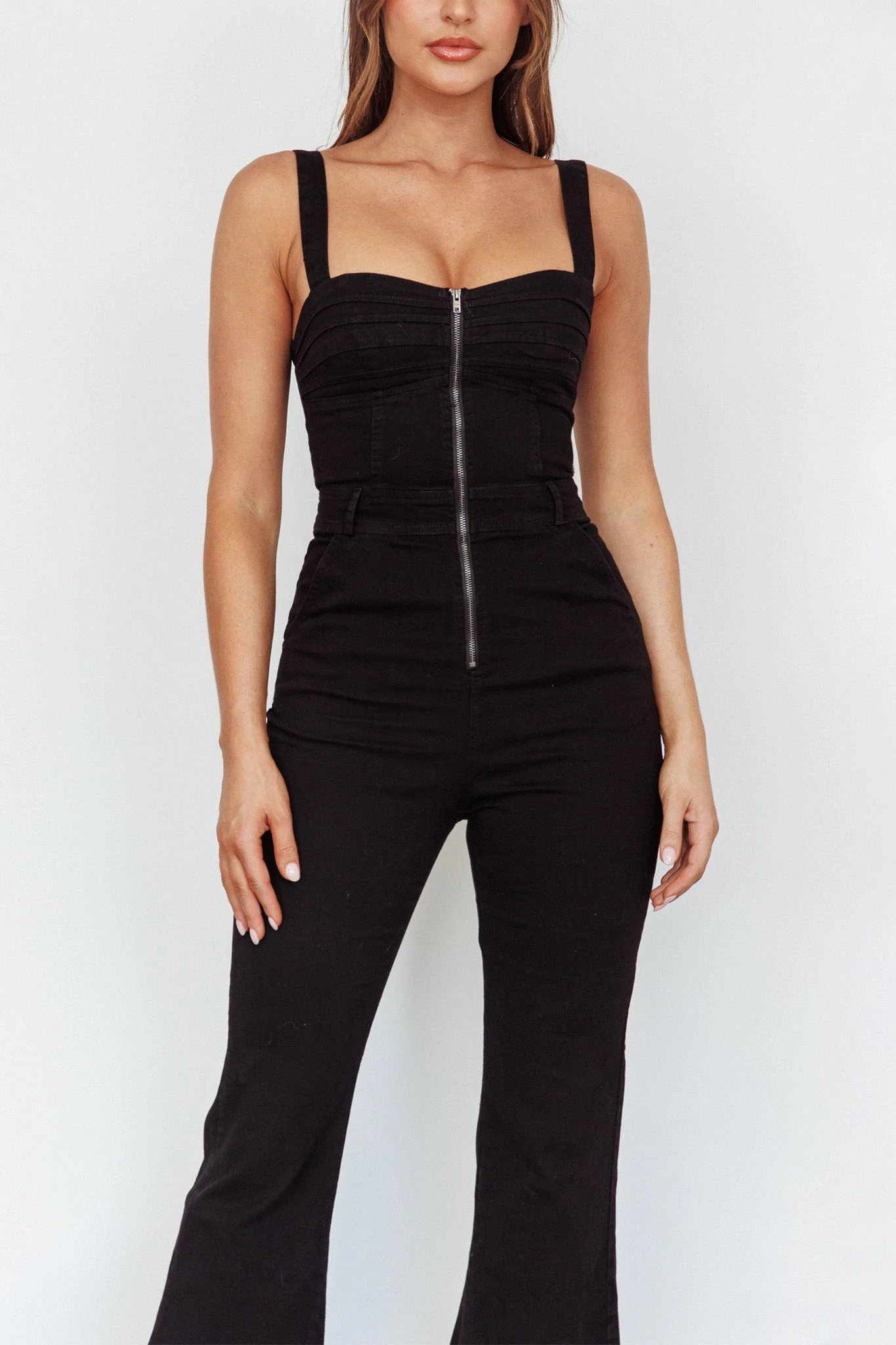 Emilio Flared Jumpsuit Black - Image 4