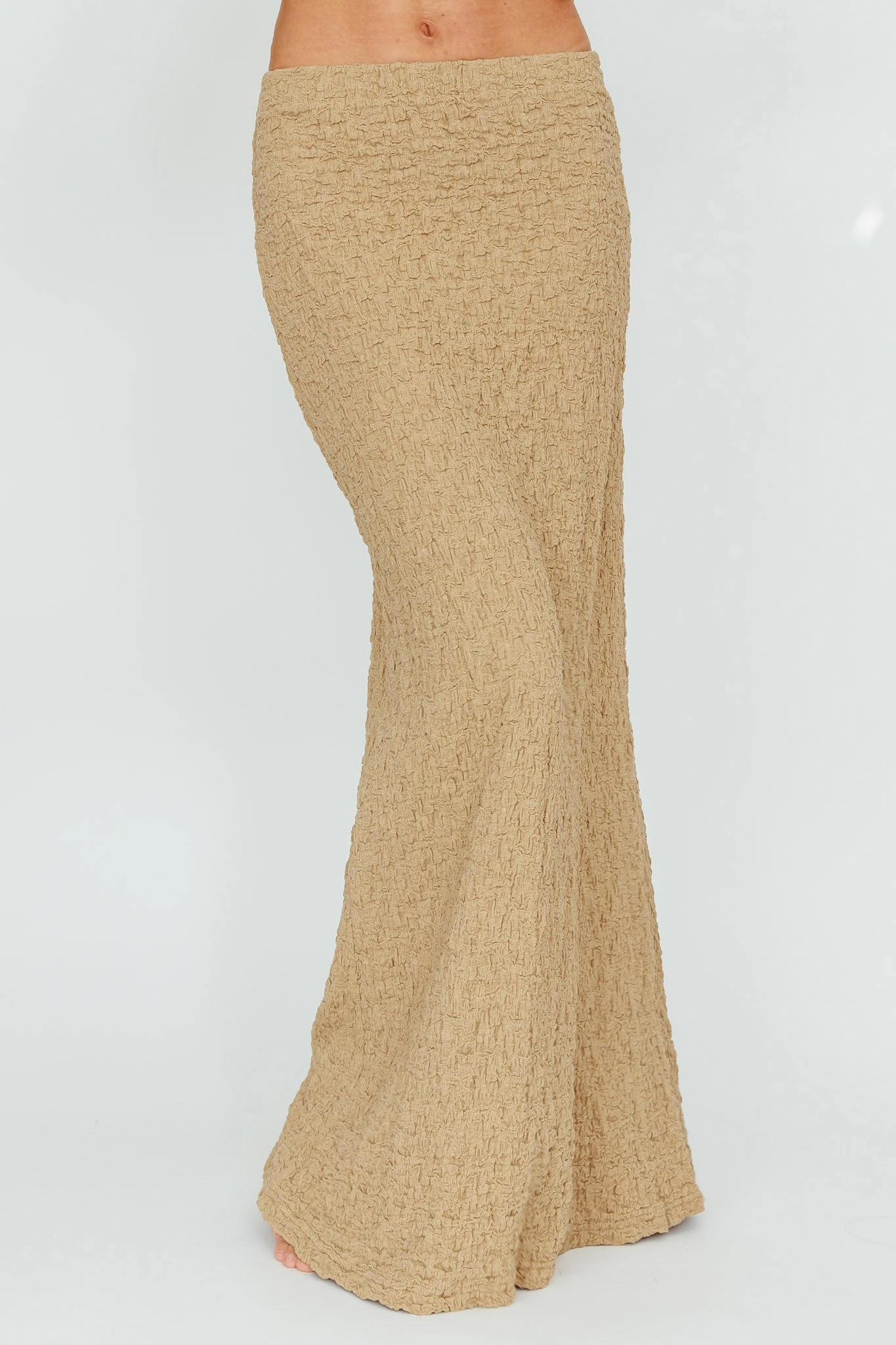 Kalei Textured Midi Skirt Brown - Image 4