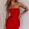 Siobhan Strapless Mini Dress Red