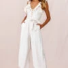 Danube Belted Waist Jumpsuit Beige