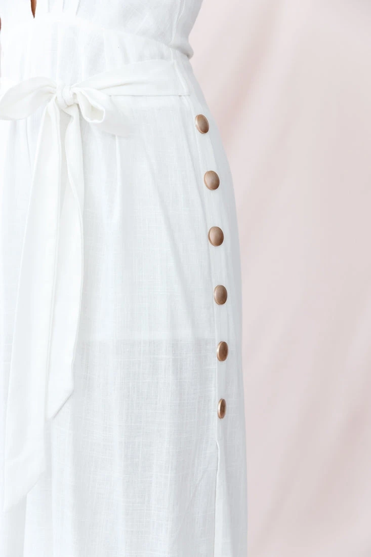 Aruba Wide Leg Halterneck Jumpsuit White - Image 4