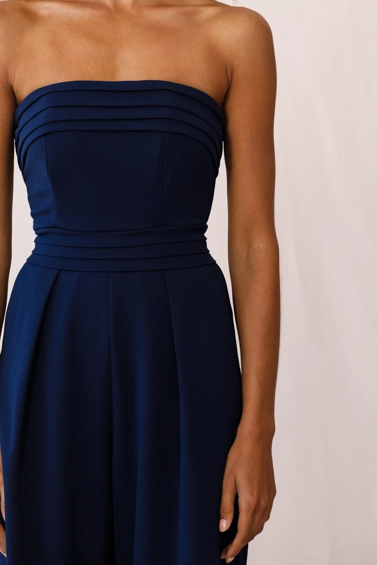 Chosen Strapless Wide Leg Jumpsuit Navy - Image 7